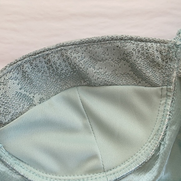 New Mint Jacquard Puff Sleeve Bodycon Mini Dress - Picture 8 of 10